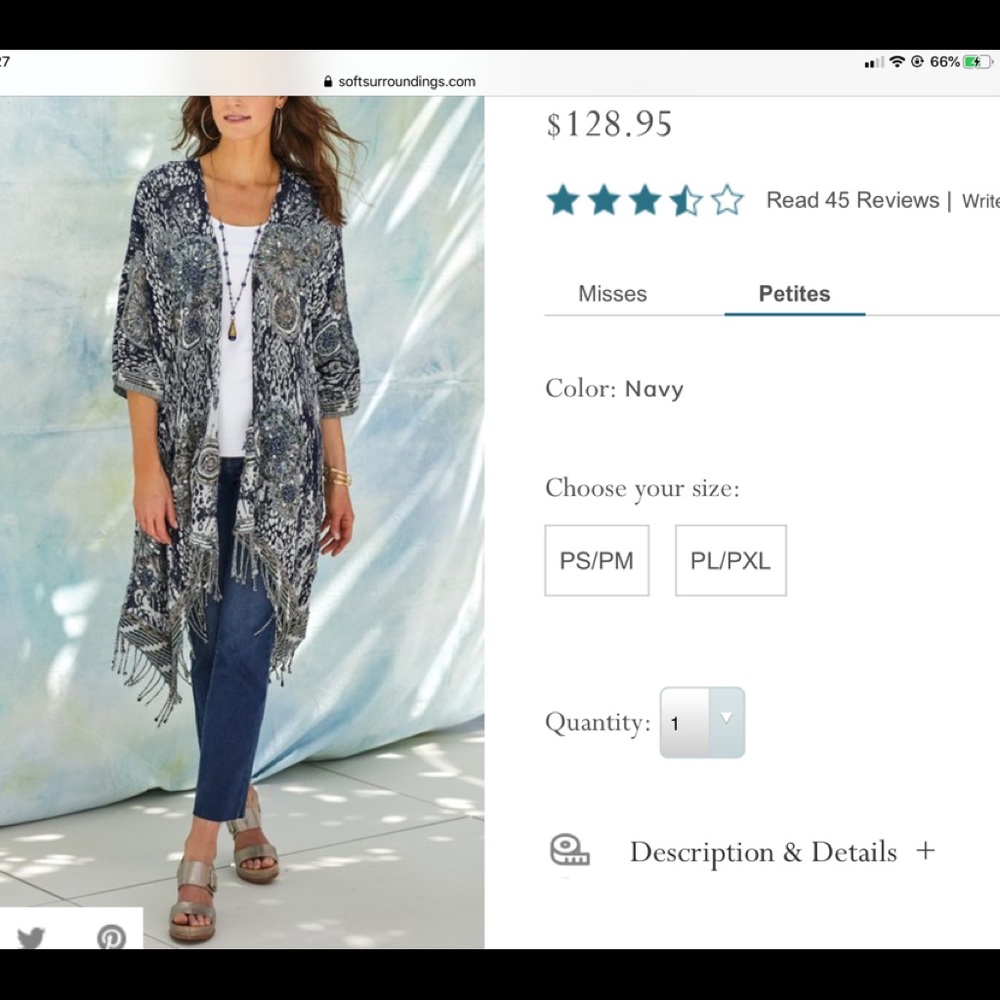 Soft Surroundings Petite Emory Cardi